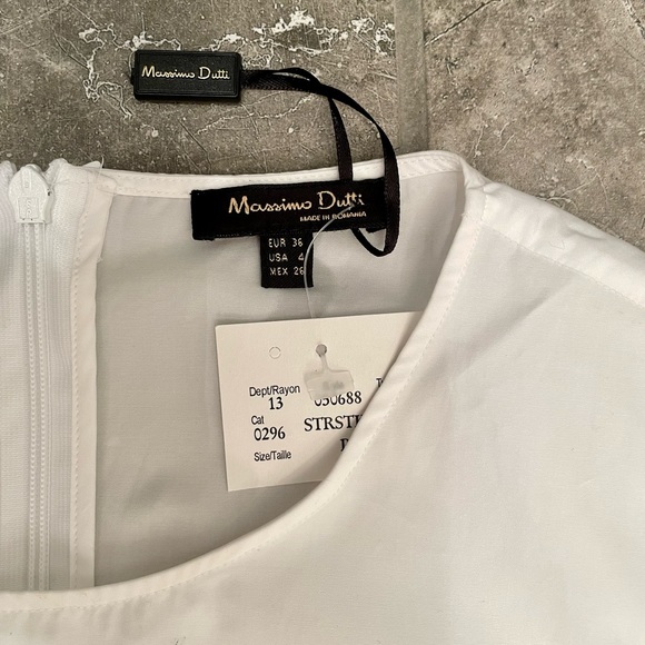 Massimo Dutti Asymmetrical Cotton Blouse - Picture 6 of 10